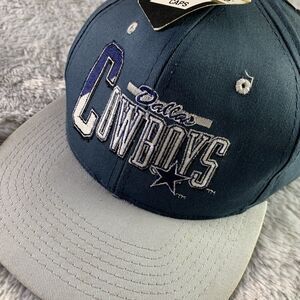 Vintage Dallas Cowboys Hat Cap Snap Back Blue Gray Team NFL AJD Adjustable Size